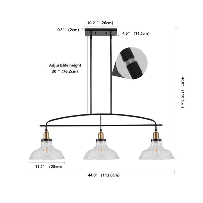 Industrial Glass Pendant Ceiling Light with Curved Metal Frame - Buy Online at Futura’s Studio