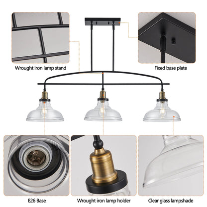 Industrial Glass Pendant Ceiling Light with Curved Metal Frame - Buy Online at Futura’s Studio