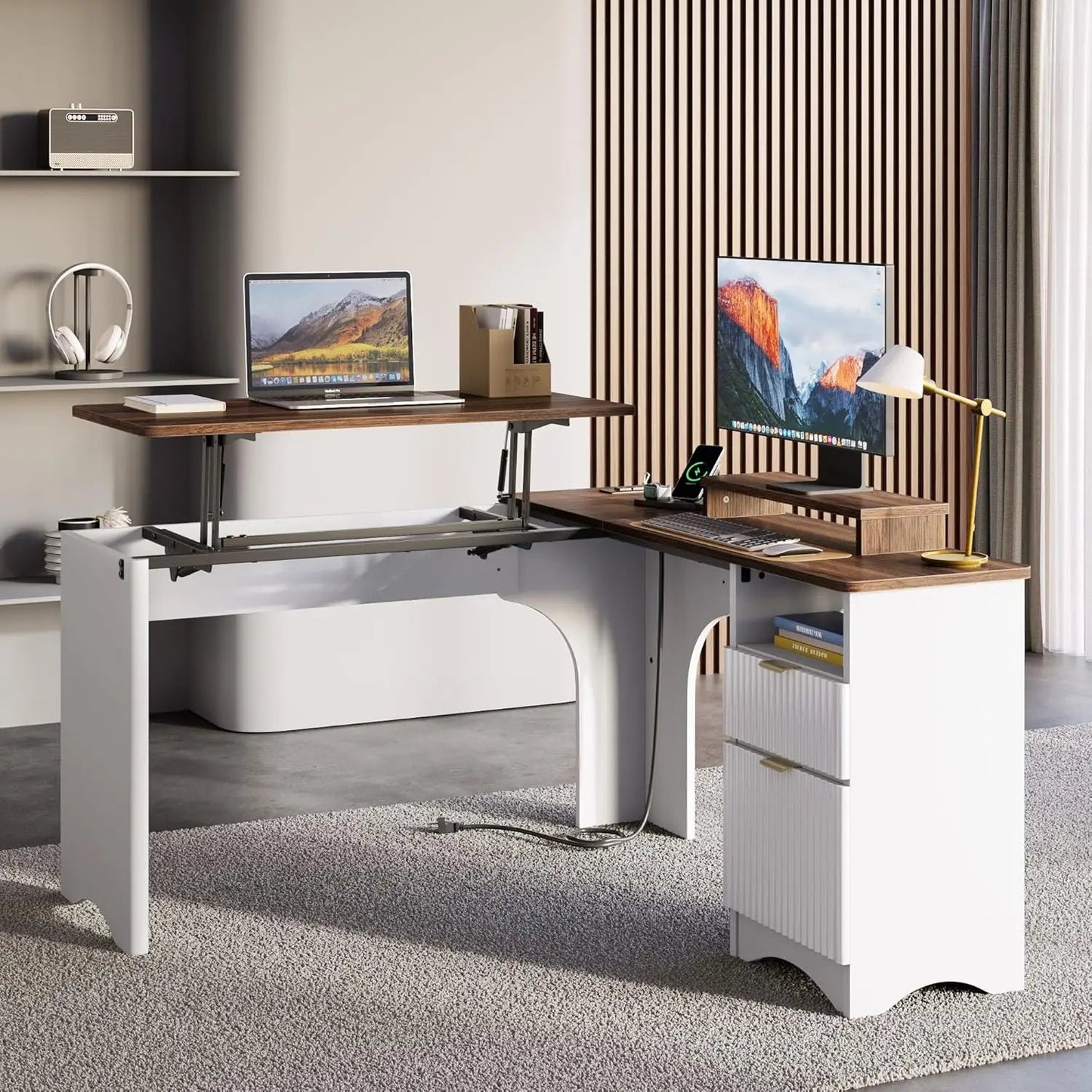LiftTop Charging Corner Extendable Desk - Buy Online at Futura’s Studio