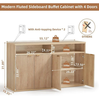 Quad Buffet with Open Shelf - Buy Online at Futura’s Studio