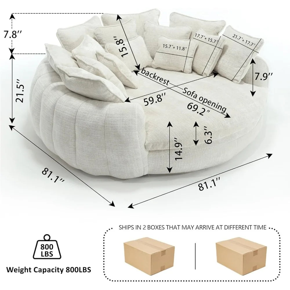 Round Chenille Cloud Couch - Buy Online at Futura’s Studio