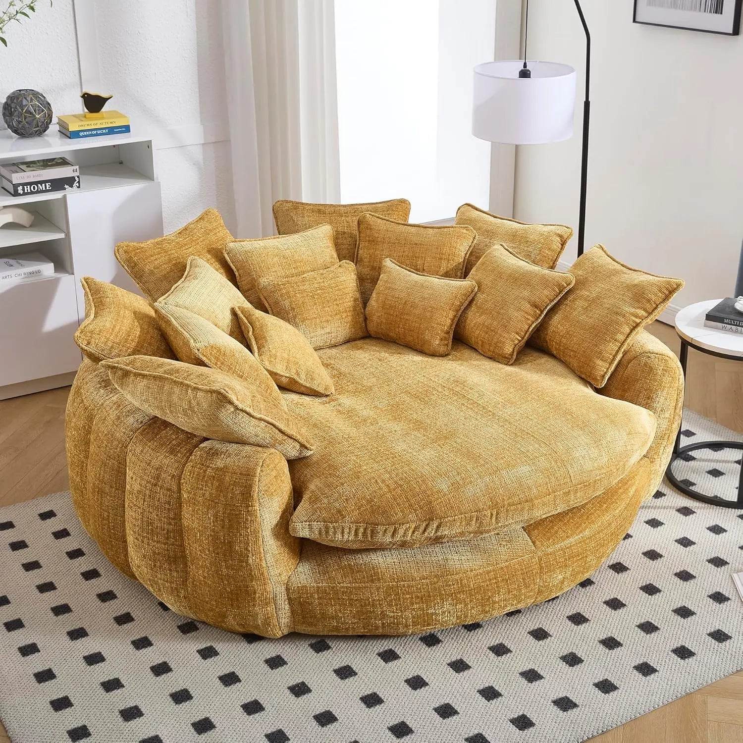 Round Chenille Cloud Couch - Futura’s Studio