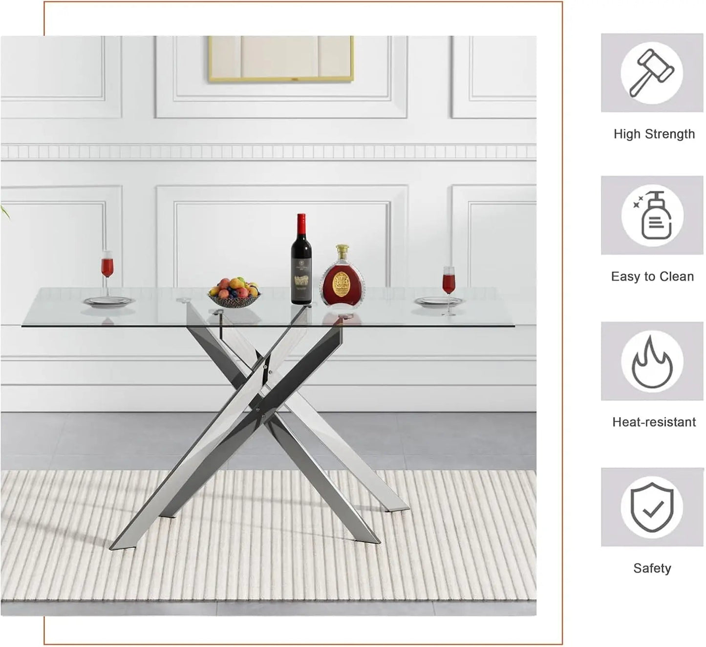 Sirius Glass Dining Table - Buy Online at Futura’s Studio