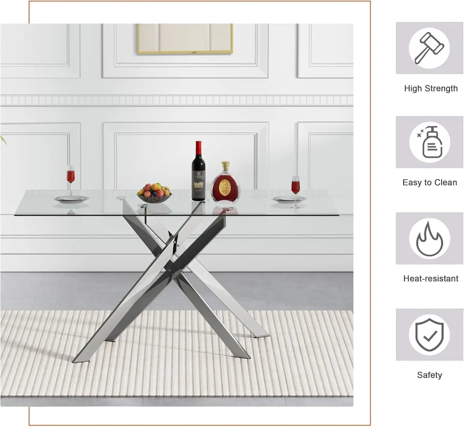 Sirius Glass Dining Table - Buy Online at Futura’s Studio