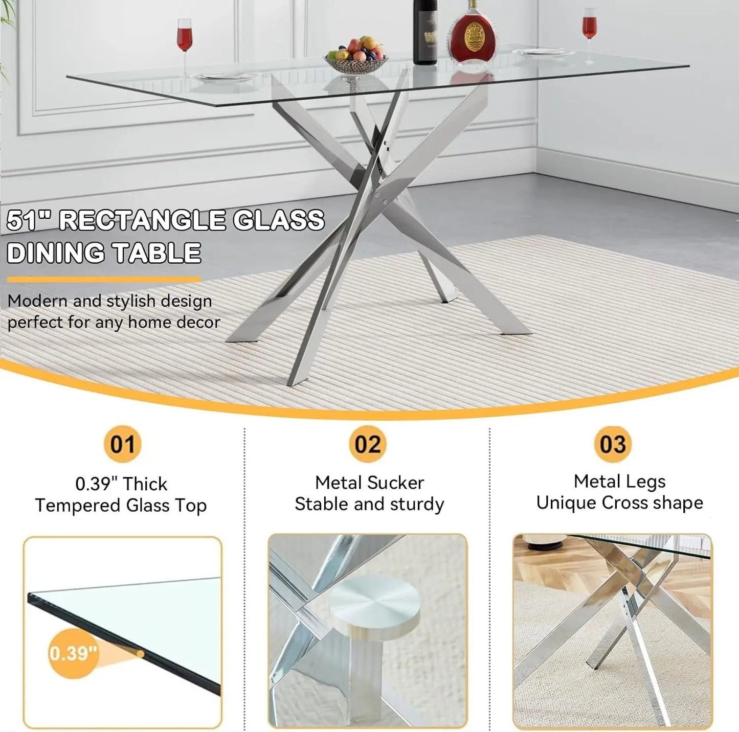 Sirius Glass Dining Table - Buy Online at Futura’s Studio