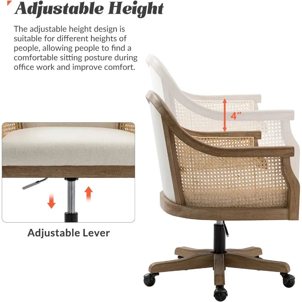 Takumi™ Vintage Rattan Office Chair - Buy Online at Futura’s Studio