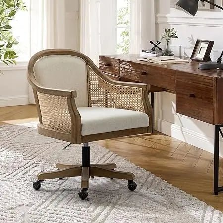 Takumi™ Vintage Rattan Office Chair - Buy Online at Futura’s Studio