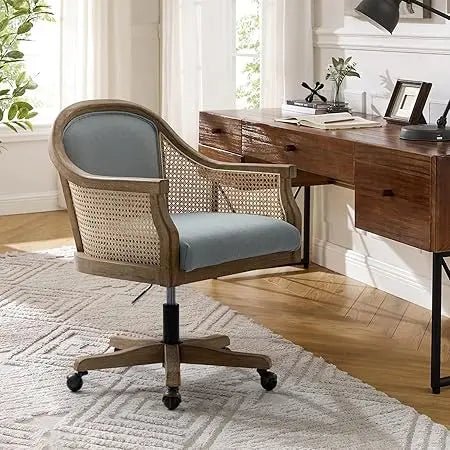 Takumi™ Vintage Rattan Office Chair - Buy Online at Futura’s Studio