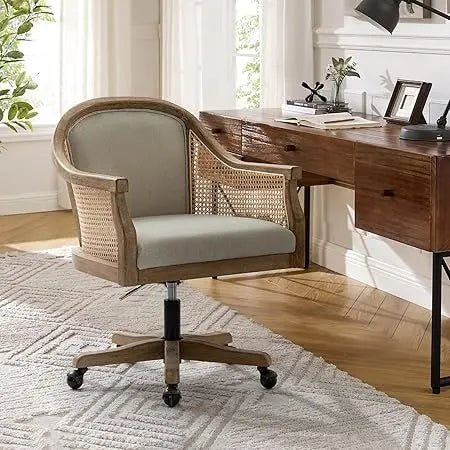 Takumi™ Vintage Rattan Office Chair - Buy Online at Futura’s Studio