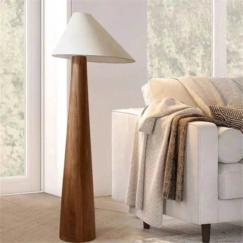 Tapered Oak Wood Wabi-Sabi Floor Lamp - Futura’s Studio