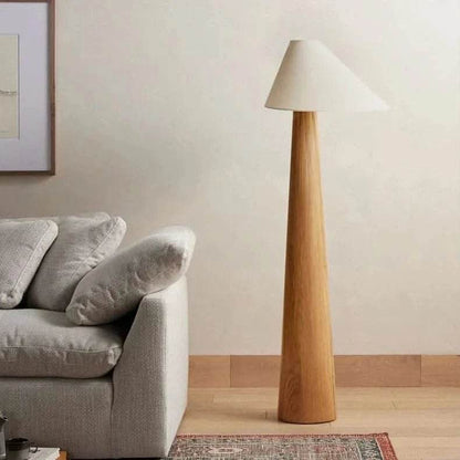 Tapered Oak Wood Wabi-Sabi Floor Lamp - Futura’s Studio