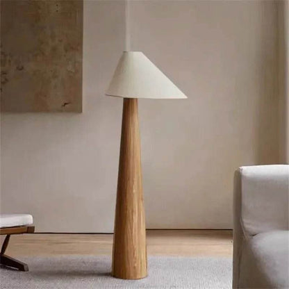 Tapered Oak Wood Wabi-Sabi Floor Lamp - Futura’s Studio