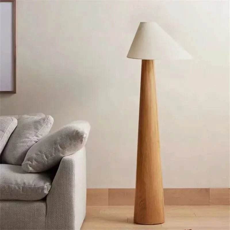 Tapered Oak Wood Wabi-Sabi Floor Lamp - Futura’s Studio