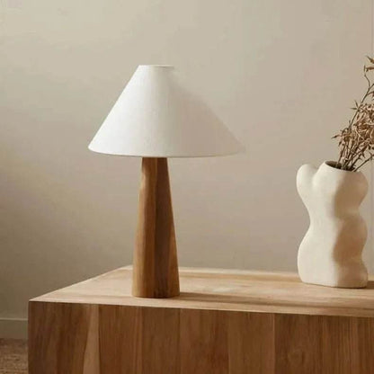 Tapered Oak Wood Wabi-Sabi Floor Lamp - Futura’s Studio