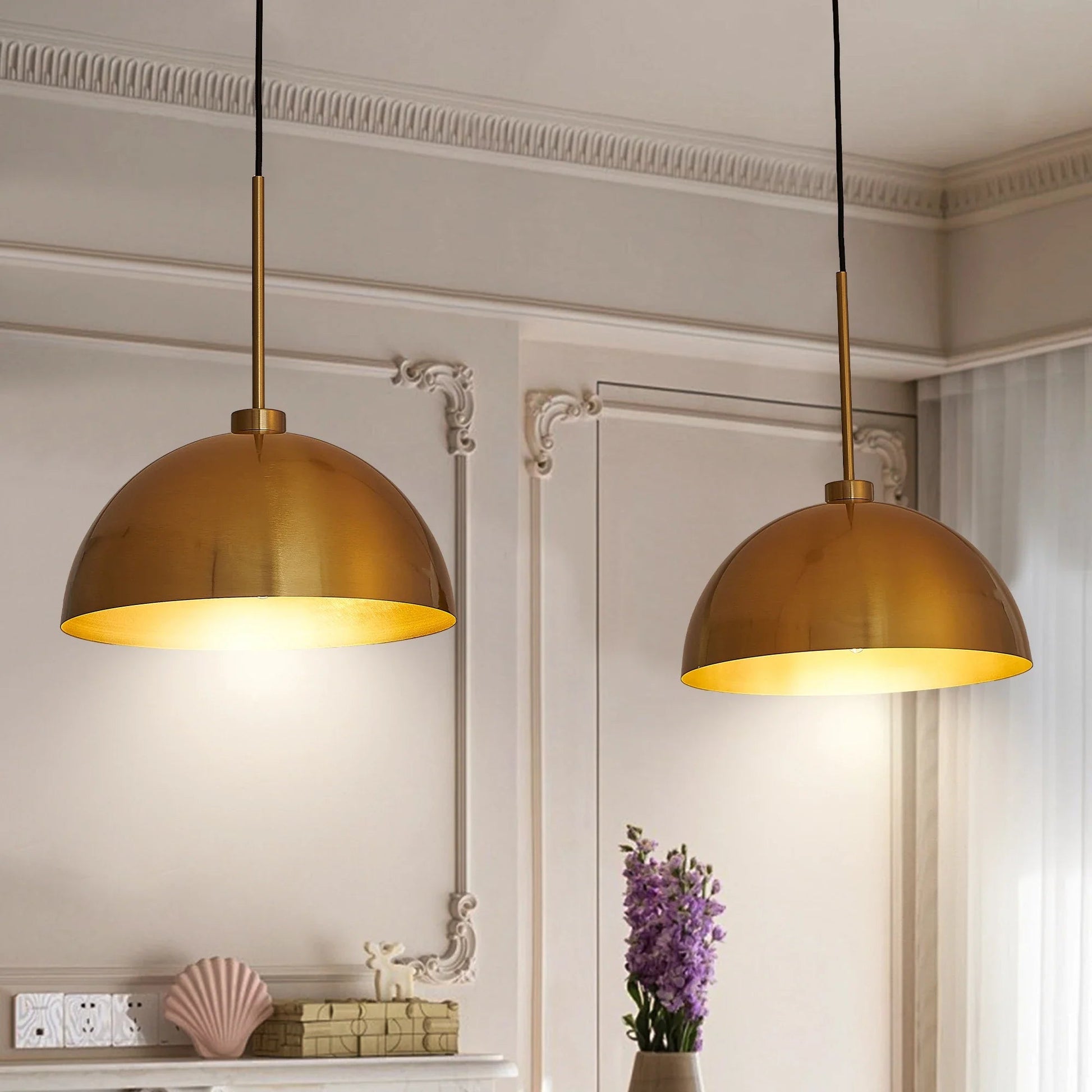 Vintage Brass Dome Pendant Ceiling Light - Buy Online at Futura’s Studio