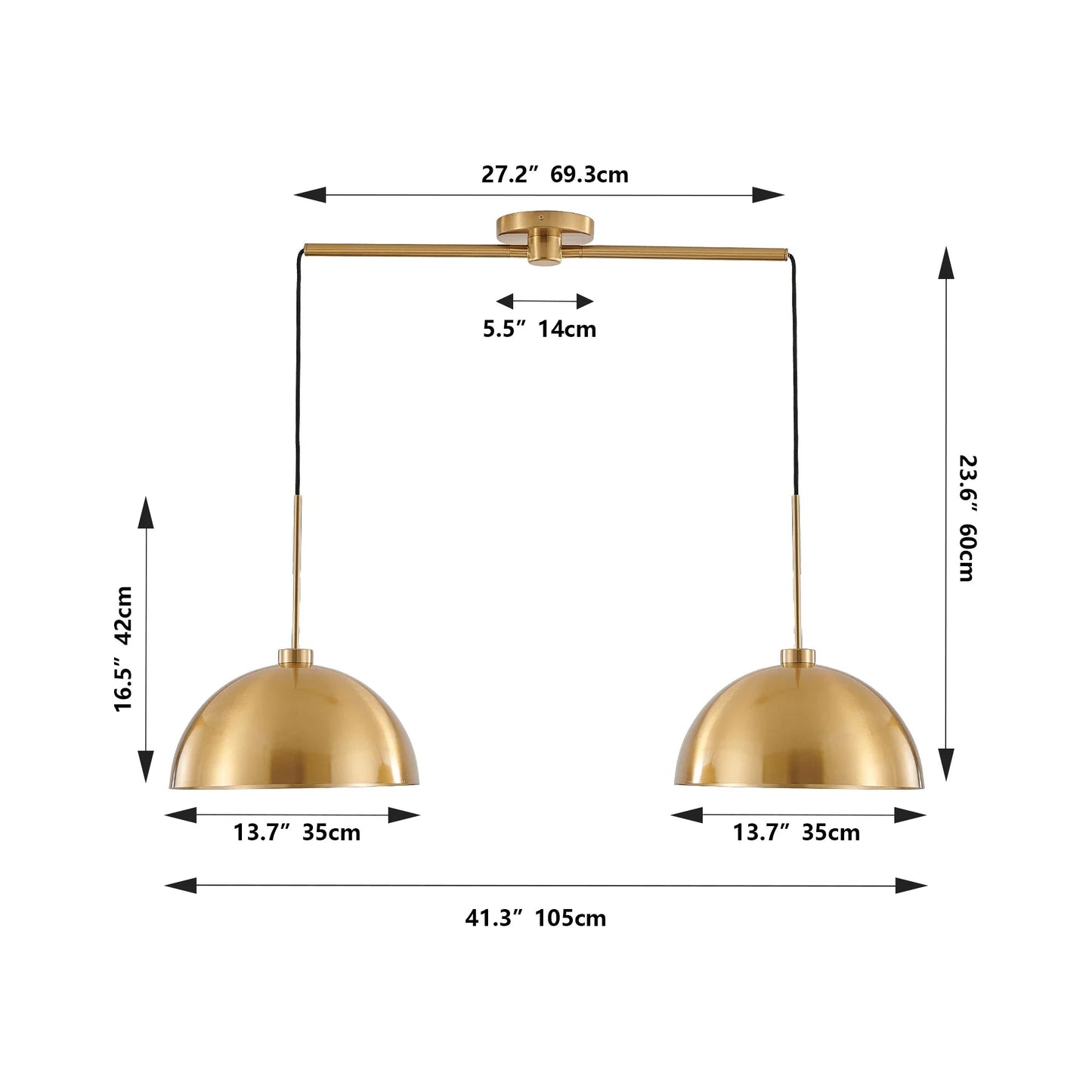Vintage Brass Dome Pendant Ceiling Light - Buy Online at Futura’s Studio