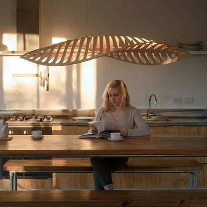 Wabi-Sabi Fish Bone Wood Pendant Lamp - Futura’s Studio