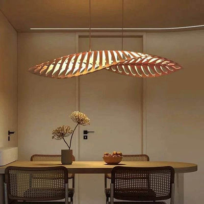 Wabi-Sabi Fish Bone Wood Pendant Lamp - Futura’s Studio