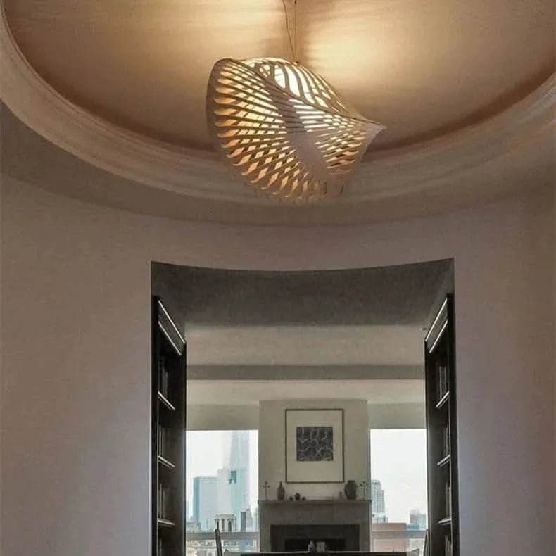 Wabi-Sabi Fish Bone Wood Pendant Lamp - Futura’s Studio