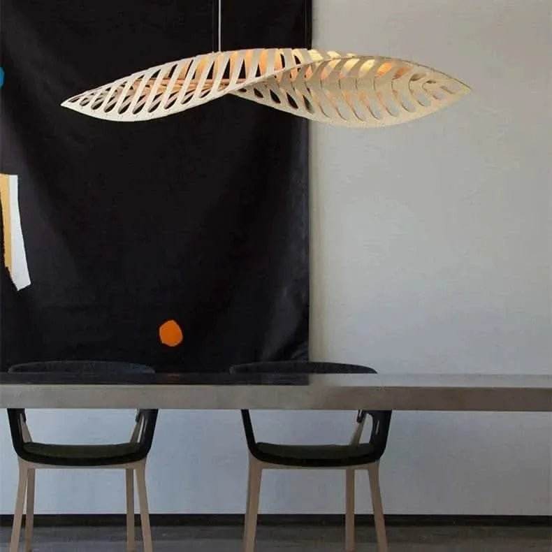 Wabi-Sabi Fish Bone Wood Pendant Lamp - Futura’s Studio